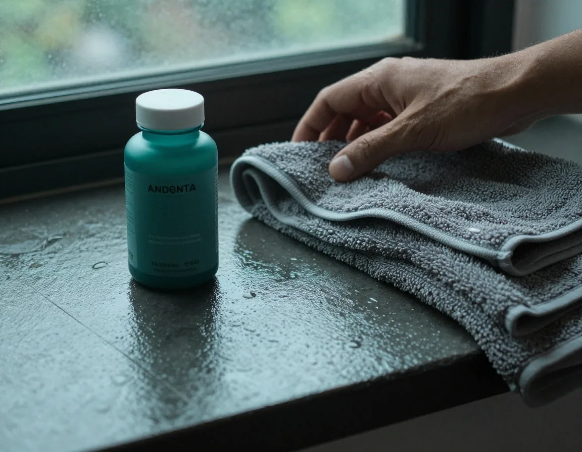 A container of men's vitamin supplements set down on slate, ready for a reader question about amounts per serving