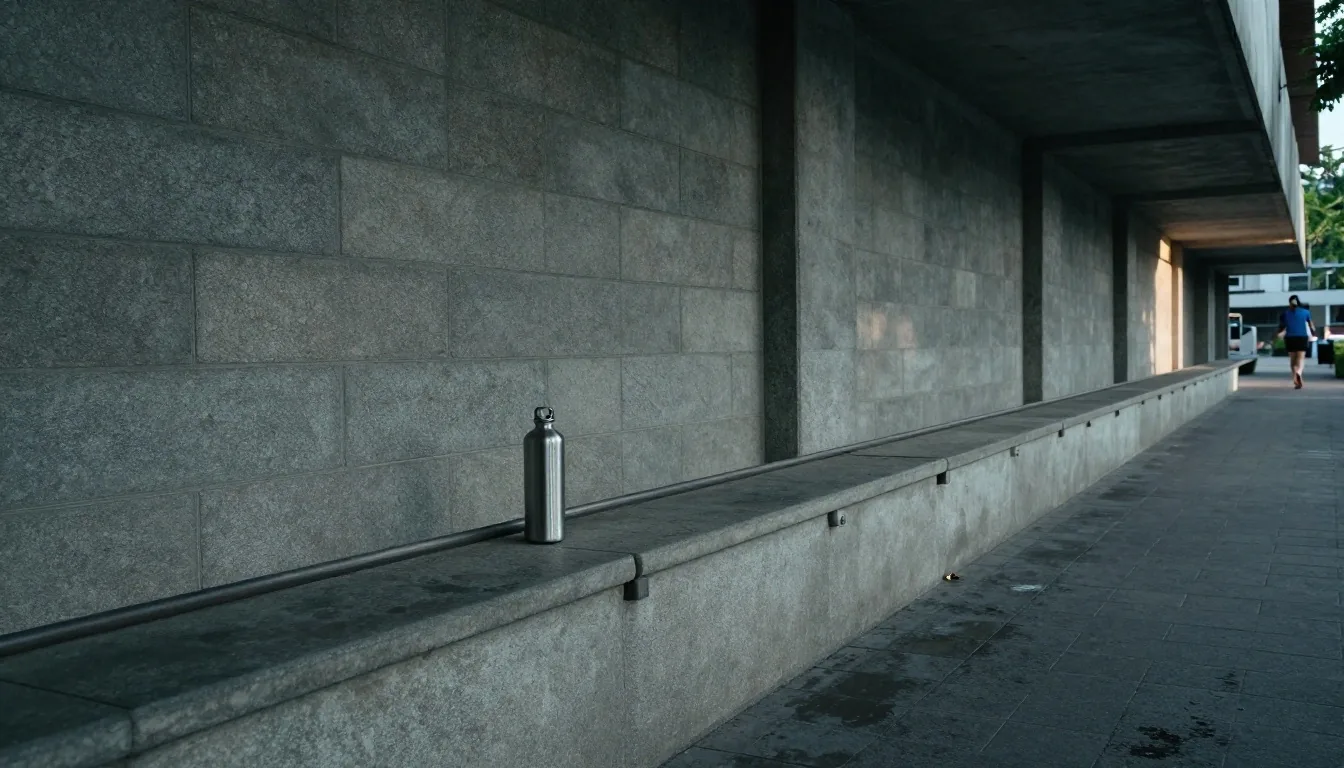 A man running along a concrete corridor in Jakarta at first light